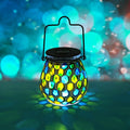 Mosaic Solar Light Outdoor Hanging Lantern - Leaves Theme Jar Lantern Waterproof Table Lamp for Garden, Patio, Party, Yard, Outdoor Indoor Decoration Home & Garden > Lighting > Lamps Wonder Solar Honeycomb  