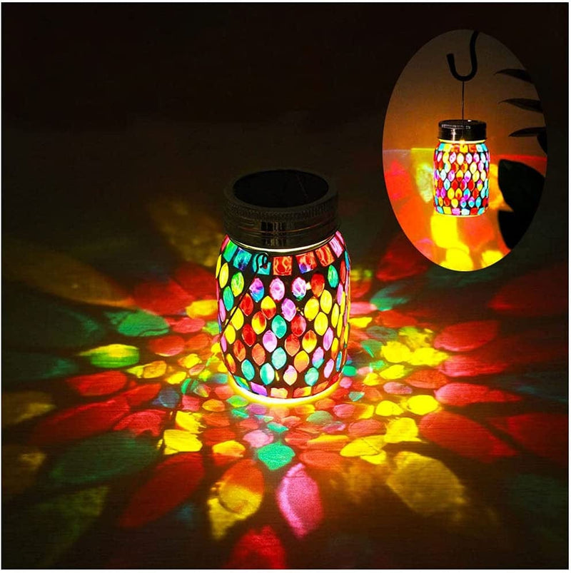 Mosaic Solar Lights Outdoor Hanging Lanterns, Rechargeable Mosaic Solar Lanterns， Outdoor Waterproof Solar Night Lights Table Lamps for Decorations Home & Garden > Lighting > Lamps GUANFU Art Deco  