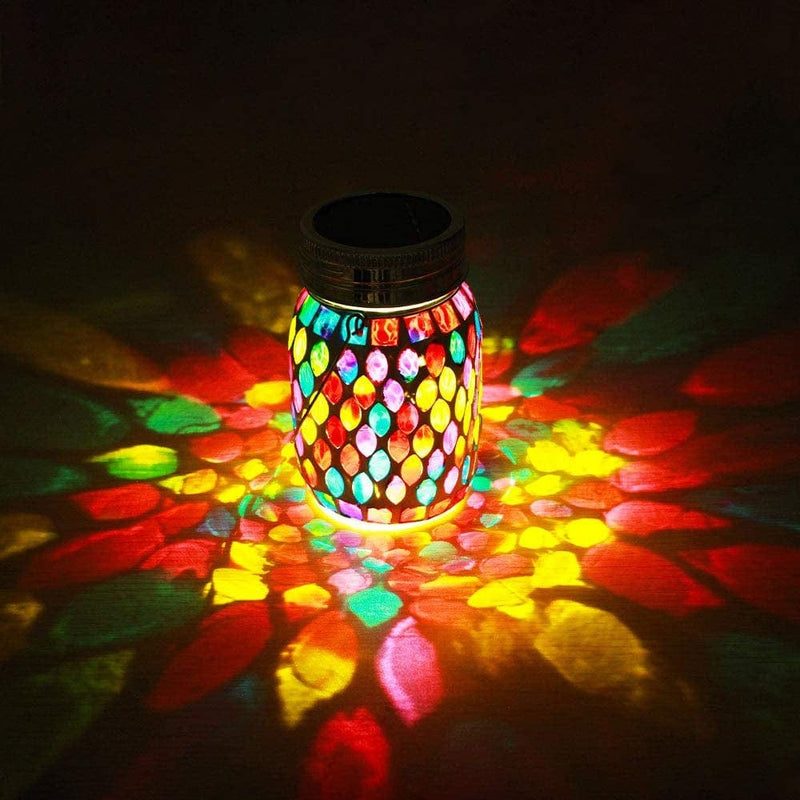 Mosaic Solar Lights Outdoor Hanging Lanterns, Rechargeable Mosaic Solar Lanterns， Outdoor Waterproof Solar Night Lights Table Lamps for Decorations Home & Garden > Lighting > Lamps GUANFU   