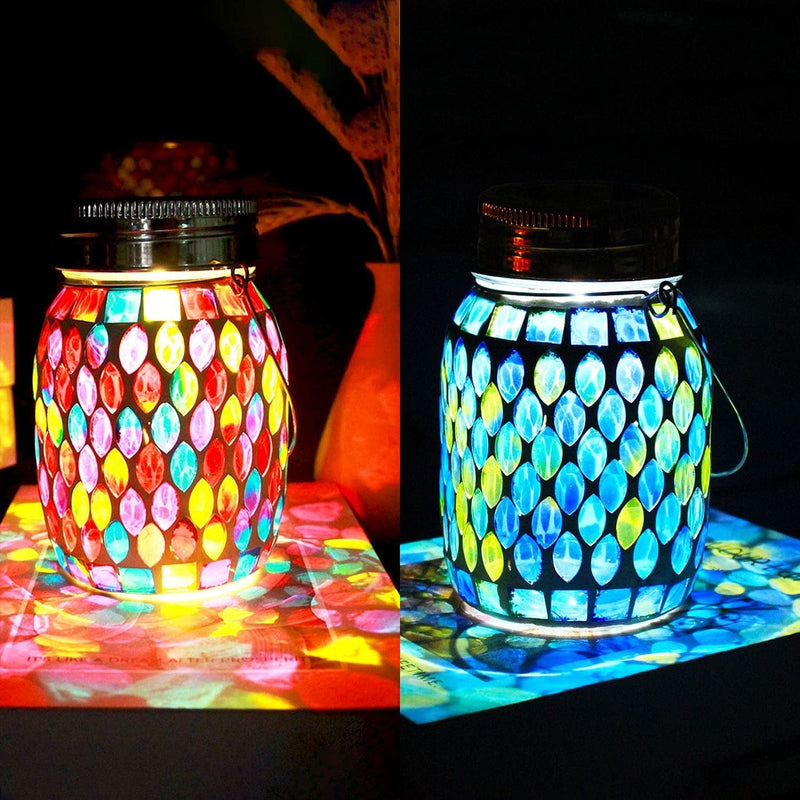 Mosaic Solar Lights Outdoor Hanging Lanterns, Rechargeable Mosaic Solar Lanterns， Outdoor Waterproof Solar Night Lights Table Lamps for Decorations Home & Garden > Lighting > Lamps GUANFU Eclectic  