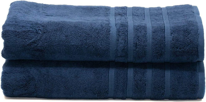 MOSOBAM 700 GSM Hotel Luxury Bamboo-Cotton, Bath Towel Sheets 35X70, Charcoal Grey, Set of 2, Oversized Turkish Towels, Dark Gray Home & Garden > Linens & Bedding > Towels Mosobam Navy Bath Sheets, Set of 2 