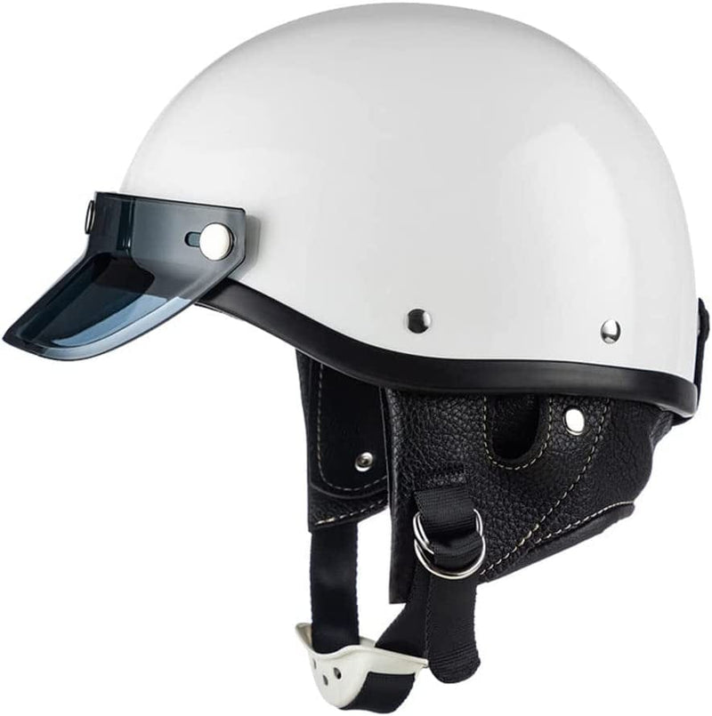 Motorcycle Retro Half Helmet Open Face Fashion Cap Helmet Street Helmet with Sunshield Bicycle Scooter Moped Helmet DOT Certified Outdoor Four Seasons for Adults Men Women Sporting Goods > Outdoor Recreation > Cycling > Cycling Apparel & Accessories > Bicycle Helmets CEGLIA C Small 