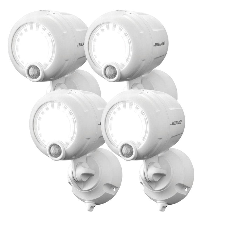 Mr. Beams MB360XT Wireless Battery-Operated Outdoor Motion-Sensor-Activated 200 Lumen LED Spotlight, White, 4-Pack