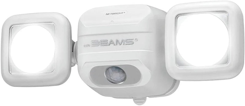 Mr. Beams MBN3000 Netbright 500 Lumen High Performance Wireless Battery Powered Motion Sensing LED Dual Head Security Spotlight, White Home & Garden > Lighting > Flood & Spot Lights Mr. Beams White 1-pack 
