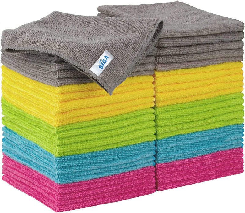 MR.SIGA Microfiber Cleaning Cloth, All-Purpose Cleaning Towels, Pack of 50, Size 11.8 X 11.8 In Home & Garden > Household Supplies > Household Cleaning Supplies MR.SIGA   