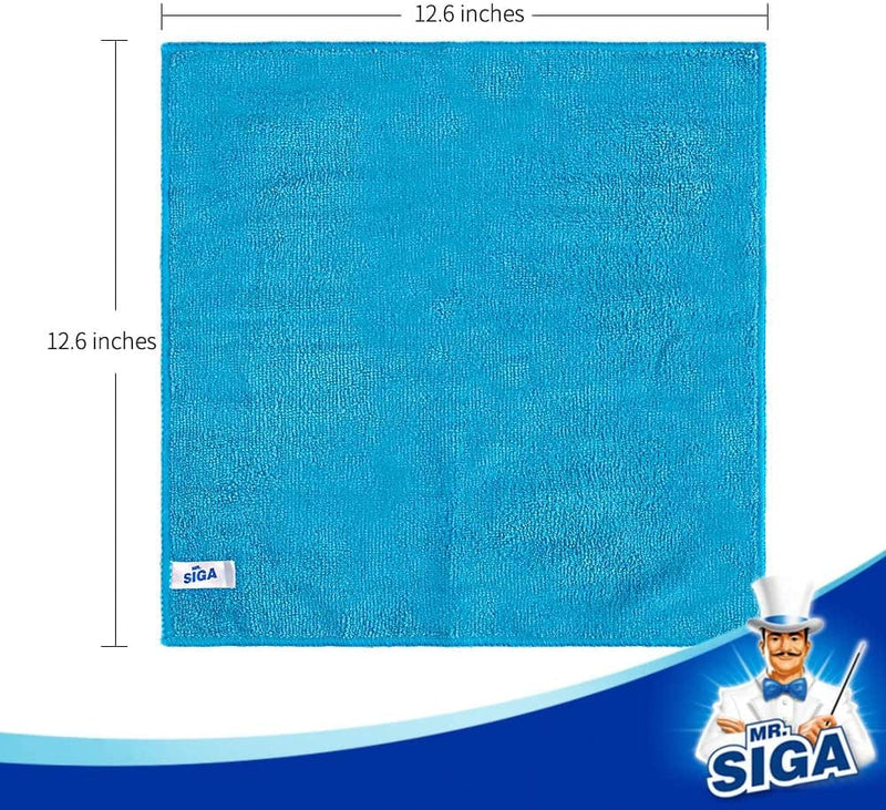 MR.SIGA Microfiber Cleaning Cloth,Pack of 12,Size:12.6" X 12.6"