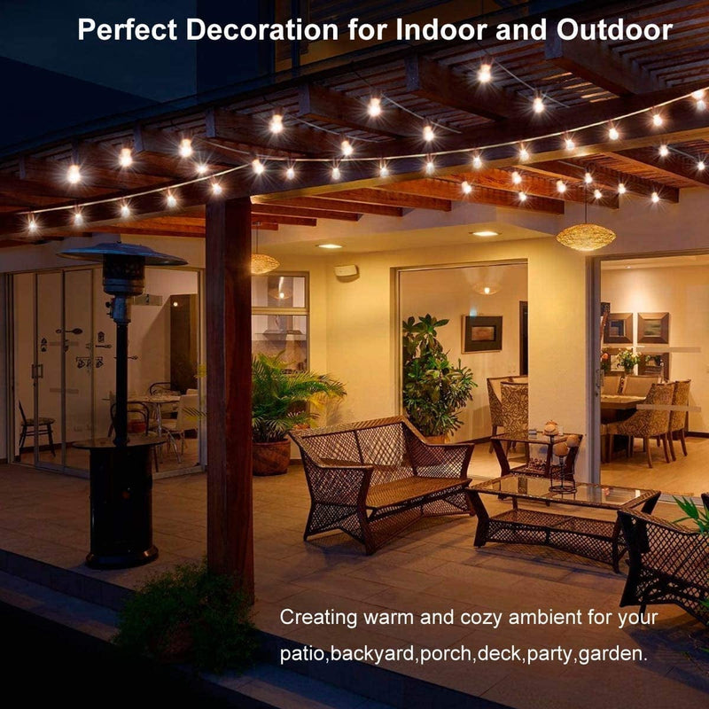 Muasdae 100FT Outdoor String Light,Patio String Lights with 33+4 Plastic LED Shatterproof Clear Bulbs - Waterproof Commercial Lighting Create Ambience on Your Patio Porch Backyard Party Wedding Home & Garden > Lighting > Light Ropes & Strings Muasdae   