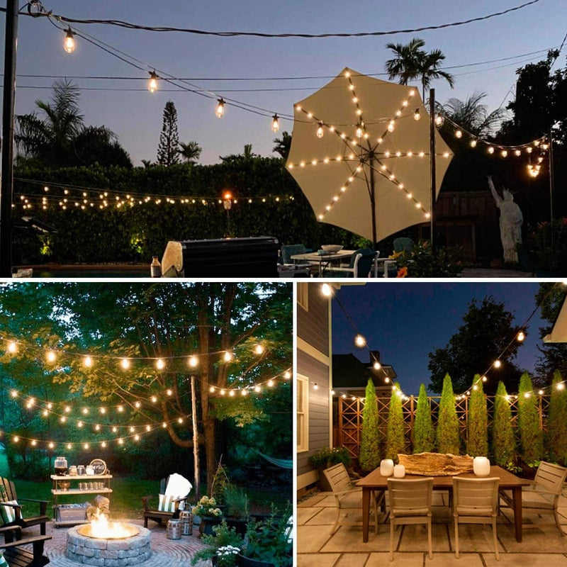 Muasdae 100FT Outdoor String Light,Patio String Lights with 33+4 Plastic LED Shatterproof Clear Bulbs - Waterproof Commercial Lighting Create Ambience on Your Patio Porch Backyard Party Wedding Home & Garden > Lighting > Light Ropes & Strings Muasdae   