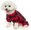 MUDAN 100% Cotton Buffalo Plaid Sweaters Pajamas Dogs Jumpsuits Pet Apparel Cat Onesies Jammies for Dog Pet Clothes Animals & Pet Supplies > Pet Supplies > Cat Supplies > Cat Apparel MUDAN RED Medium 