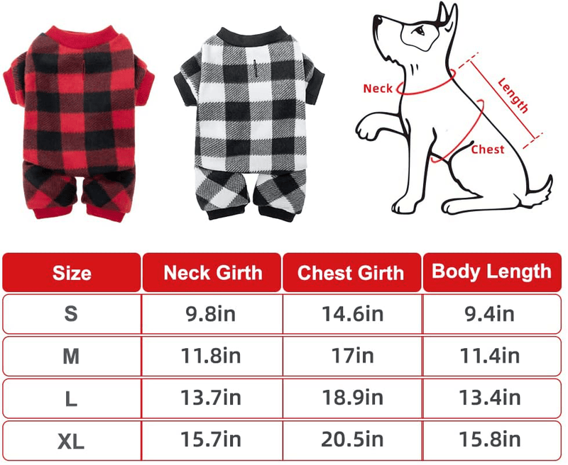 MUDAN 100% Cotton Buffalo Plaid Sweaters Pajamas Dogs Jumpsuits Pet Apparel Cat Onesies Jammies for Dog Pet Clothes Animals & Pet Supplies > Pet Supplies > Cat Supplies > Cat Apparel MUDAN   