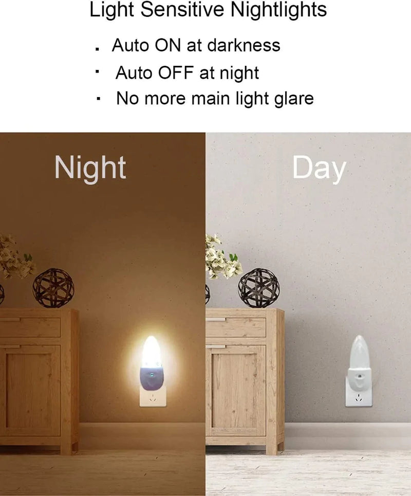 Multicolor LED Night Light 4 Pack Bubble Pattern with Dusk to Dawn Sensor, Rotating 8 Colors, Plug in Night Light for Bedroom, Kids Room, Bathroom