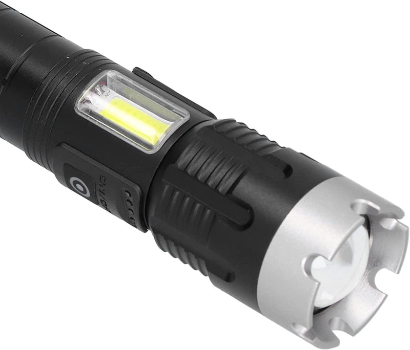 Multifunction LED Torch, Super Bright Handheld Flashlight 1800 Lumens, Pocket Torch Zoomable and Waterproof, COB Sidelight Torches for Outdoor Lighting Hardware > Tools > Flashlights & Headlamps > Flashlights Archuu   