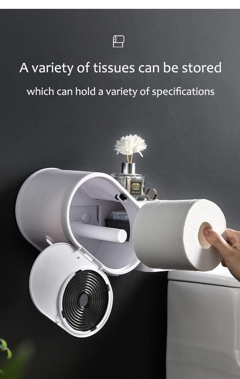 Multifunctional Free Punching Toilet Paper Holder KOL DEALS
