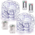 MUMUXI Battery Operated Christmas Lights [Set of 2], 33 Ft 100 Fairy Lights with Remote | LED Battery Operated Christmas Lights, 8 Modes, Timer | Waterproof Outdoor Indoor String Light, Warm White Home & Garden > Lighting > Light Ropes & Strings MUMUXI Cool White 2 Pack-33 Ft-100 LED 