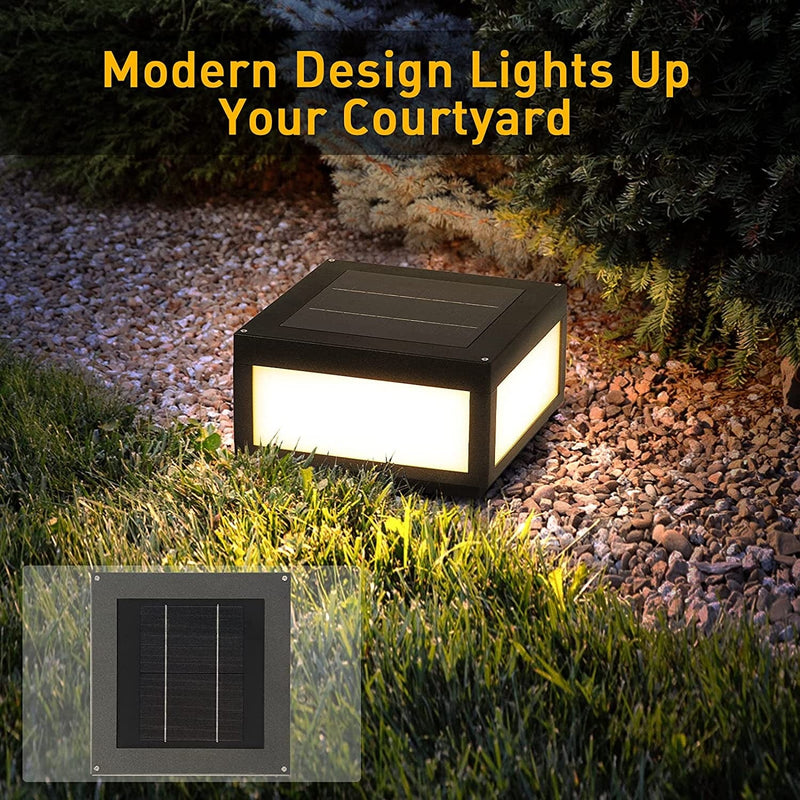 MVBT Outdoor Solar Post Light, Modern LED Fence Deck Cap Light Lantern Column Lamp for Flat Surface Patio Garden Decoration with IP54 Waterproof E26 Bulb Home & Garden > Lighting > Lamps MVBT   