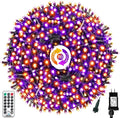 MZD8391 Color Changing Christmas String Lights Outdoor Indoor, 108FT 300 LED Warm White Multicolor Fairy Lights, END to END Connect, Waterproof Christmas Tree Lights Timer Remote Home & Garden > Lighting > Light Ropes & Strings MZD8391 Purple & Orange  