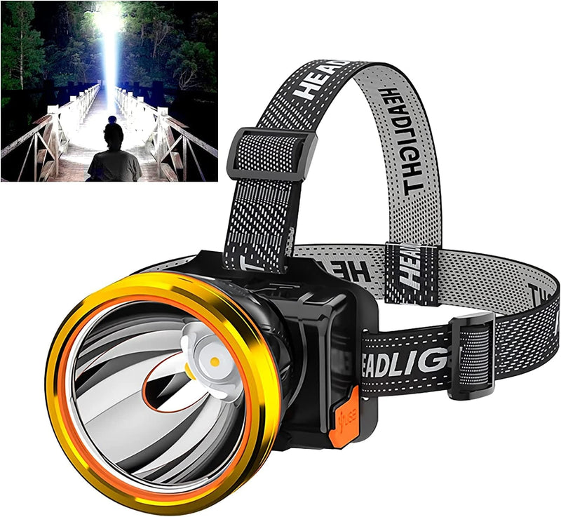 Najiaxiaowu LED Rechargeable Headlamp with Big Spotlight,Super Bright Headlamp Rechargeable with Motion Sensor 90°Adjustable as Power Bank for Riding,Climbing,Fishing,Camping,Exploring,Running