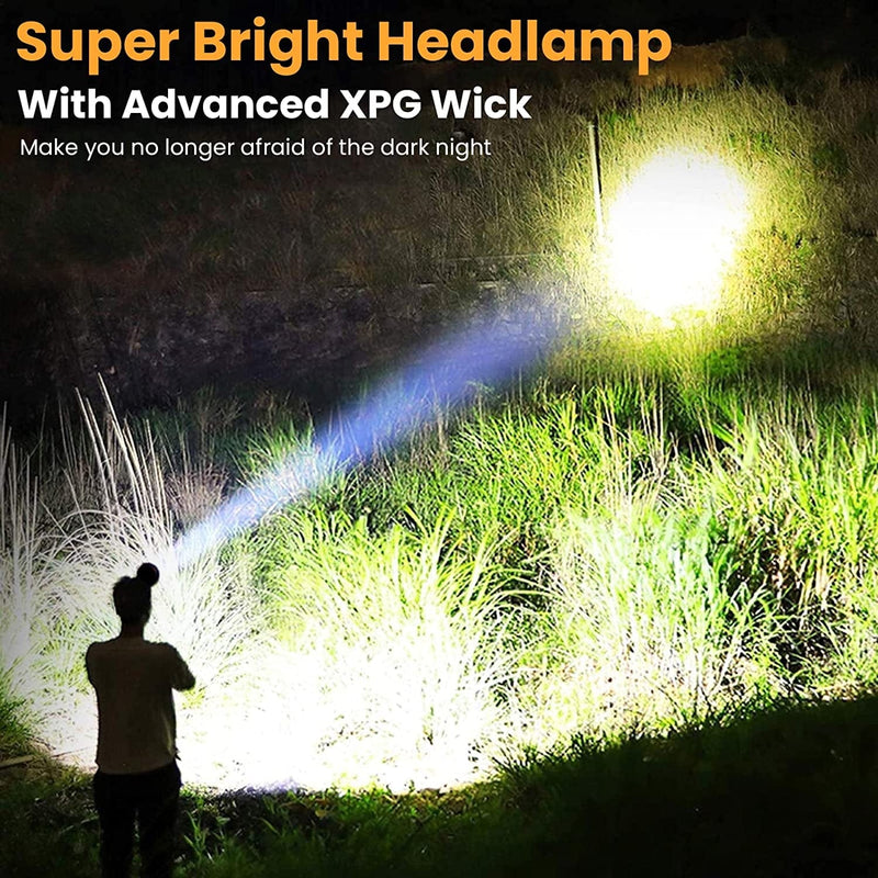 Najiaxiaowu LED Rechargeable Headlamp with Big Spotlight,Super Bright Headlamp Rechargeable with Motion Sensor 90°Adjustable as Power Bank for Riding,Climbing,Fishing,Camping,Exploring,Running Home & Garden > Lighting > Flood & Spot Lights najiaxiaowu   