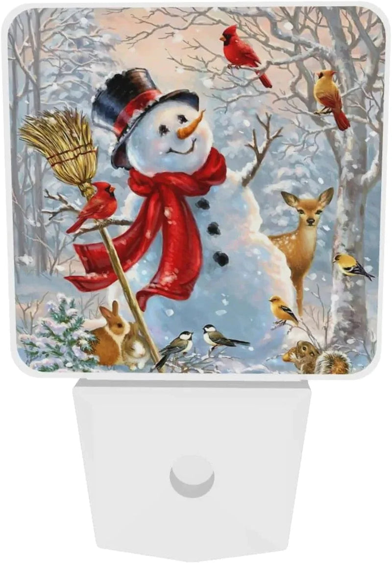 Nameapo Winter Snowman LED Plug-In Night Light 2-Pack, Auto Sensor Christmas Tree Nightlights Set of 2 for Bedroom Bathroom Home & Garden > Lighting > Night Lights & Ambient Lighting Nameapo   