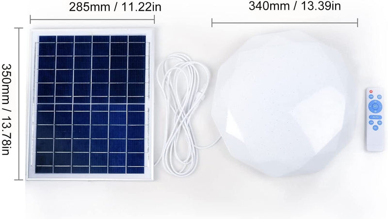 Naroote 3 Color Solar Ceiling Lamp , Simple Stylish 30W Solar Ceiling Lamp Practical for Bedroom