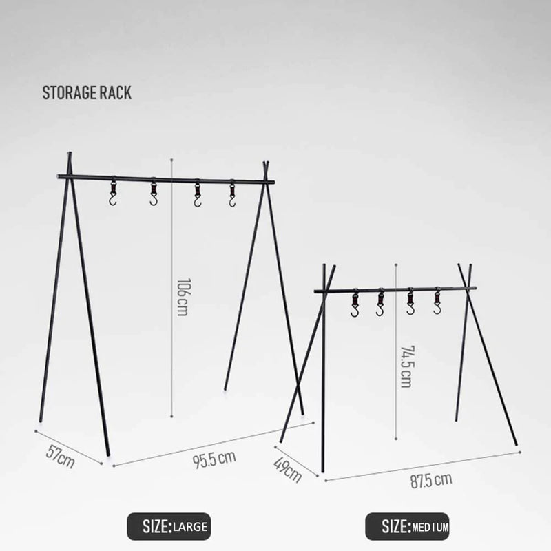 NATH Cookware Hanging Rack Picnic Storage Rack Collapsible Multifunction Camping Stand Outdoor Tools Hanging Organizer with Hooks Sporting Goods > Outdoor Recreation > Camping & Hiking > Camp Furniture NATH   