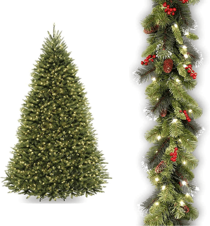 National Tree Dunhill Fir Tree With Dual Color LED Lights , 7.5 Feet Home & Garden > Decor > Seasonal & Holiday Decorations > Christmas Tree Stands National Tree - Drop Ship Tree + Garland, 9 ft 9 Ft 