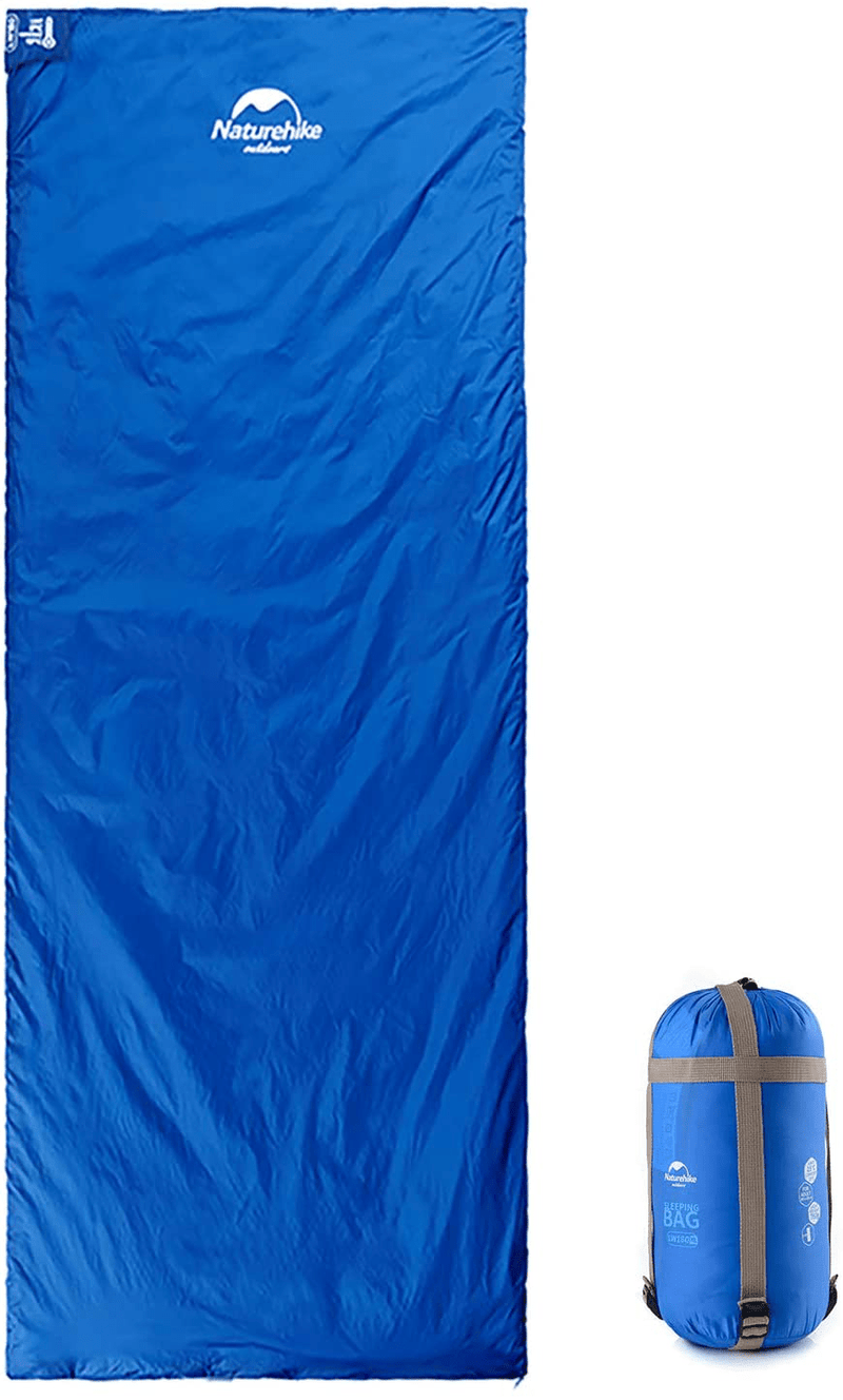 Naturehike Ultralight Envelope Sleeping Bag, Backpack Portable Compact Lightweight Warm Weather Sleeping Bag for Adults Kids, Backpacking, Camping, Hiking with Compression Sack Sporting Goods > Outdoor Recreation > Camping & Hiking > Sleeping Bags Naturehike Sky blue-Left M(74.8"L x29.5"W) 