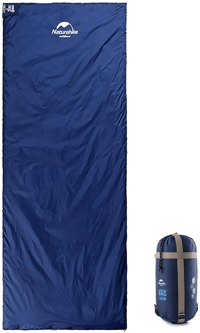Naturehike Ultralight Envelope Sleeping Bag, Backpack Portable Compact Lightweight Warm Weather Sleeping Bag for Adults Kids, Backpacking, Camping, Hiking with Compression Sack Sporting Goods > Outdoor Recreation > Camping & Hiking > Sleeping Bags Naturehike Dark blue-Right M(74.8"L x29.5"W) 