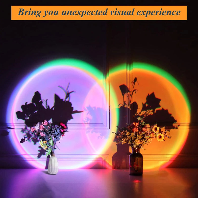 Nellsi Sunset Lamp Projection, 16 Colors Changing Projector LED Lights Floor Lamp Room Decor Night Light 360 Degree Rotation for Christmas Decorations Photography/Party/Home Decor Sunset Lamps