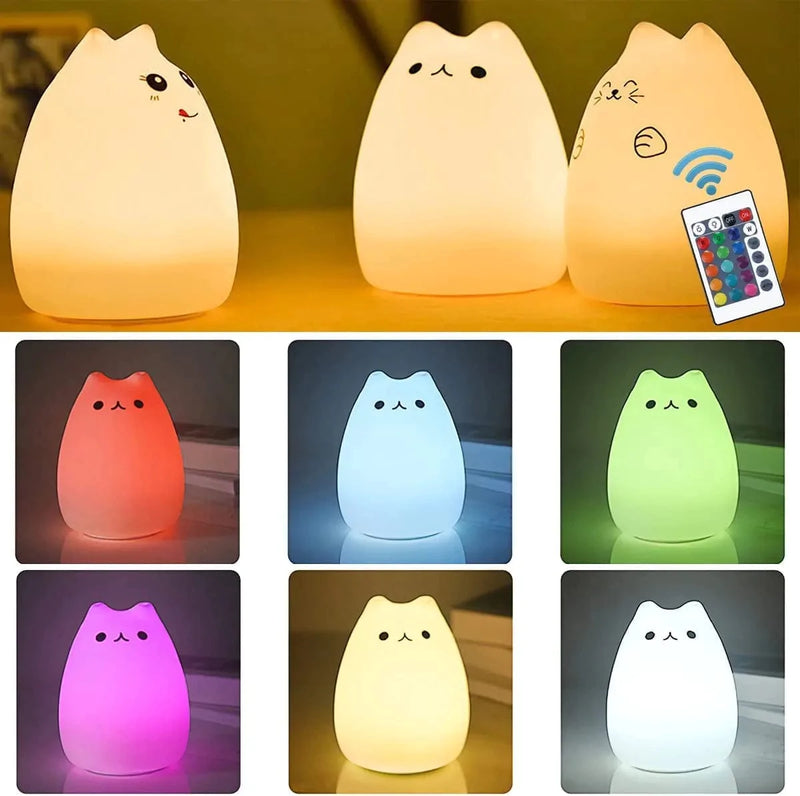 Neojoy Cat Lamp, Remote Control Silicone Kitty Night Light for Kids Toddler Baby Girls Rechargeable Cute Kawaii Nightlight (Popurlarity Kitty) Home & Garden > Lighting > Night Lights & Ambient Lighting NeoJoy   