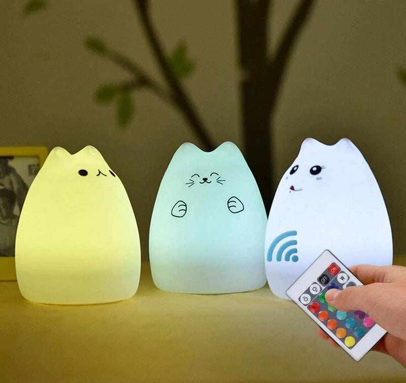 Neojoy Cat Lamp, Remote Control Silicone Kitty Night Light for Kids Toddler Baby Girls Rechargeable Cute Kawaii Nightlight (Popurlarity Kitty) Home & Garden > Lighting > Night Lights & Ambient Lighting NeoJoy   