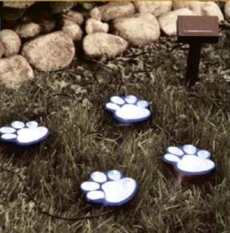 Newpowa Solar Paw Print Lights, Solar Lights Outdoor Dog Paw Lights (Set of 4),Cat Puppy Animal Garden Lights Path Paw Lamp Walkway Lighting for Patio,Yard,Any Pet Lover(Solar White Paw) Home & Garden > Lighting > Lamps Newpowa   