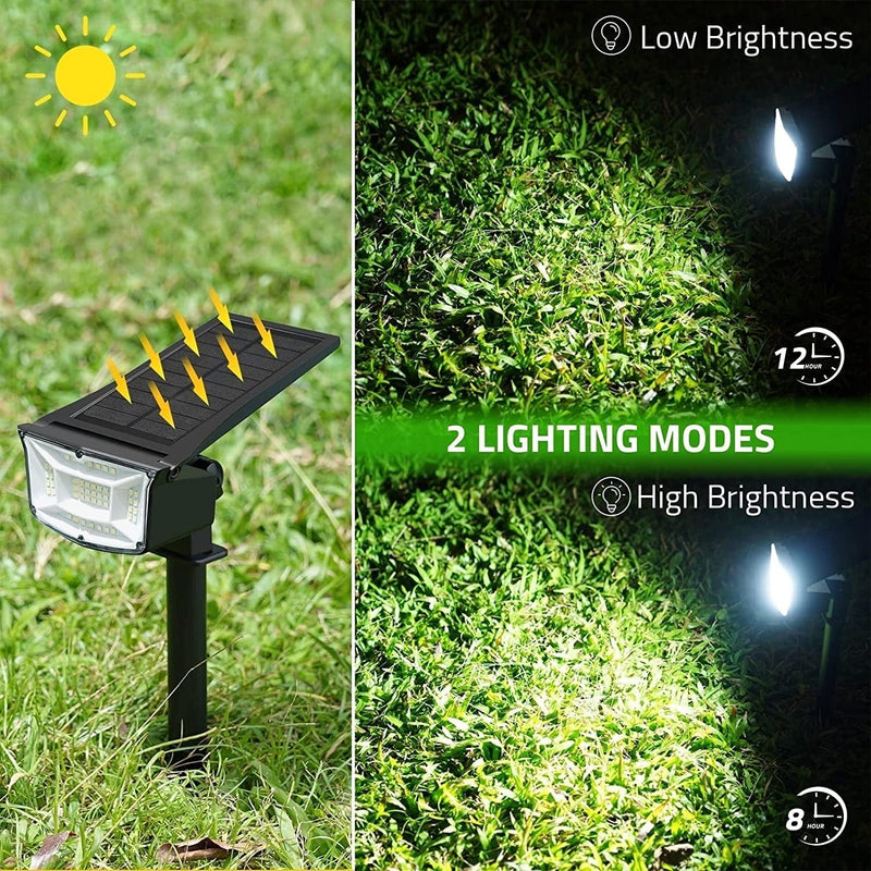 NFESOLAR Solar Spot Lights Outdoor Waterproof, Bright 800 Lumen Solar Outdoor Lights with 48 Leds, 2-In-1 Adjustable Landscape Lights for Yard Garden Statue Pathway (White 4 Pack)
