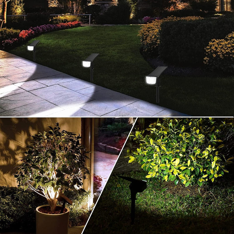 NFESOLAR Solar Spot Lights Outdoor Waterproof, Bright 800 Lumen Solar Outdoor Lights with 48 Leds, 2-In-1 Adjustable Landscape Lights for Yard Garden Statue Pathway (White 4 Pack)