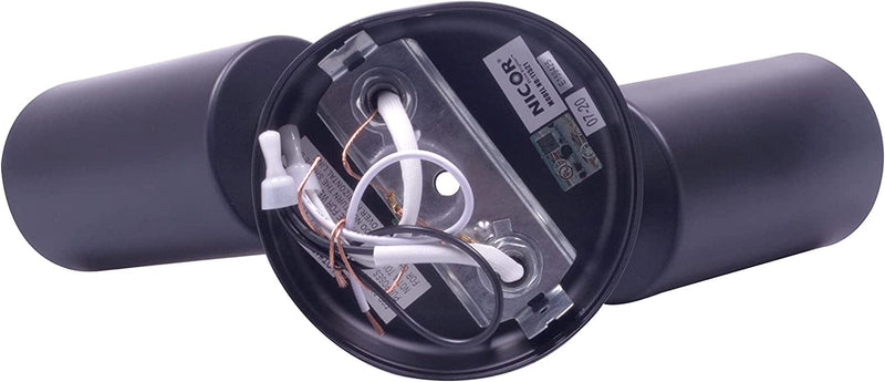 NICOR Lighting 100W Black Double Cylinder Adjustable Security Flood Light (11521)