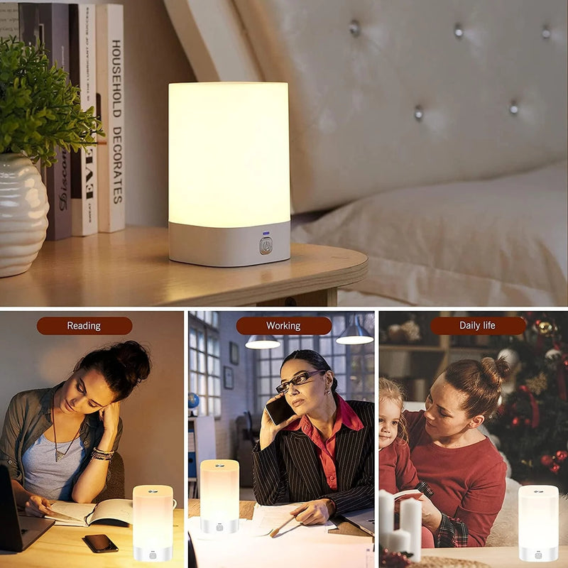 Night Light Bedside Lamp for Bedroom Living Room, LED Bedside Touch Sensor Lamp with Dimmable Warm White Light & RGB Color Changing Night Lamp USB Rechargeable Nursery Night Light for Baby Kids Adults Home & Garden > Lighting > Night Lights & Ambient Lighting Erligpowht   