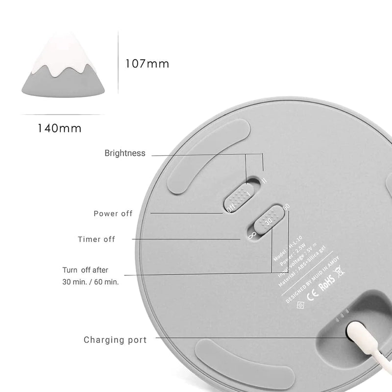 Night Light, Designnest, Snow Mountain Lamp, Tap Control, Timer Setting, Soft Silicone, Dimmable, Soft Eye Caring, Rechargeable, Portable, Nursery Lamp, Nursery Decor(Green) Home & Garden > Lighting > Night Lights & Ambient Lighting DesignNest   