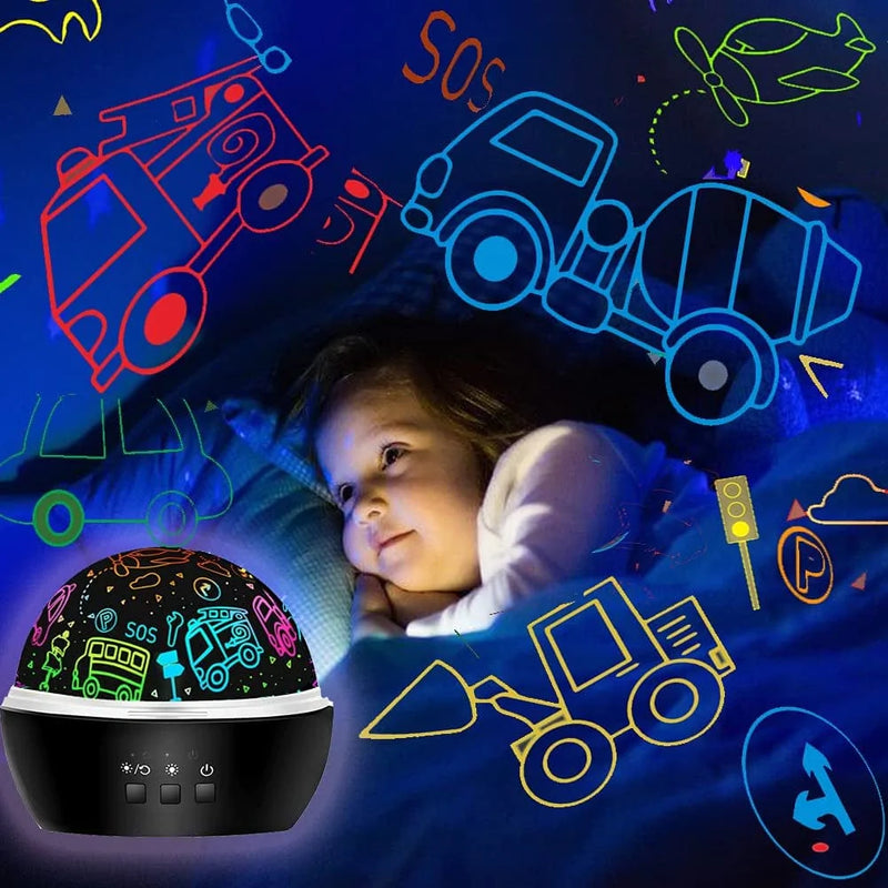 Night Light for Kids Dinosaur Toys,2 in 1 Rotating Projector Lamp with Dino&Vehicles Theme,Christmas Birthday Gift for 3 to 8 Year Olds Boys Girls,Kids Room Decor for Toddler Stocking Stuffers Home & Garden > Lighting > Night Lights & Ambient Lighting MINGKIDS   