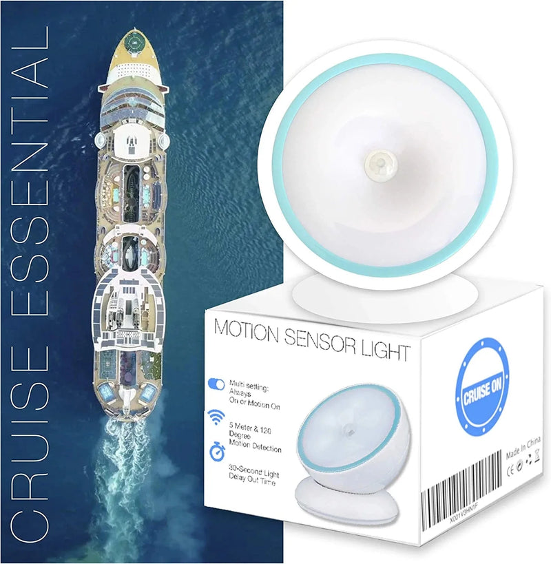 Night Light Motion Sensor [Battery Powered] with Rotating Base for Indoor Use in Bathroom, Hallway, Cruise Cabin & More White Home & Garden > Lighting > Night Lights & Ambient Lighting Cruise On   