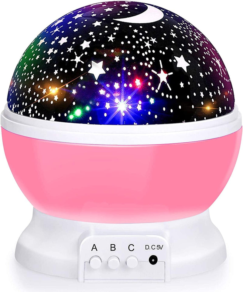 Night Light Projector Christmas, 2 in 1 Kids Night Light Moon Star Projector and Undersea Lamp, Star Night Light 360-Degree Rotating 8 Colors Night Light for Kids Baby Children Bedroom Party Home & Garden > Pool & Spa > Pool & Spa Accessories SUNNEST Pink  