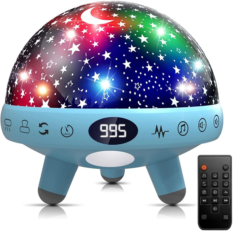 Night Lights for Kids Room with Sound Machine Baby Night Light Star Projector White Noise Machine for Baby Sleeping Soother Nursery Boys Girls Bedside Lamp 29 Soothing Sounds Remote Control Timer Home & Garden > Lighting > Night Lights & Ambient Lighting Yachance Blue  