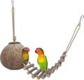 Niteangel Natural Coconut Hideaway with Ladder, Bird and Small Animal Toy (House with Ladder, Natural Surface) Animals & Pet Supplies > Pet Supplies > Bird Supplies > Bird Cages & Stands Niteangel Smooth Surface House with Ladder 