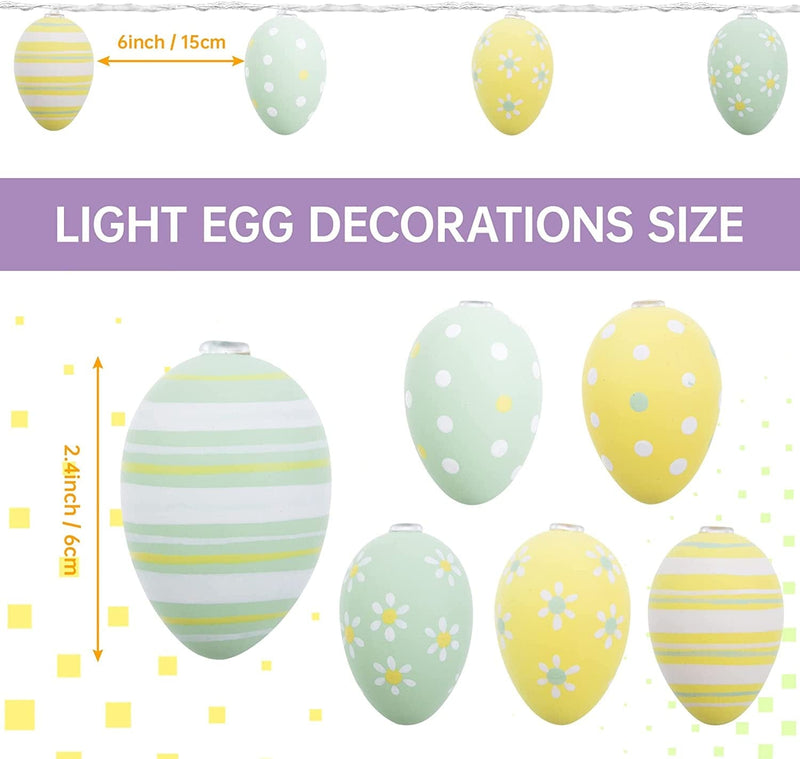 NJN 10FT 30LED Easter Eggs String Lights Battery Operated Fairy String Lights for Easter Decor Party Home Indoor Outdoor Garden Decorations (Color A) Home & Garden > Decor > Seasonal & Holiday Decorations NJN   
