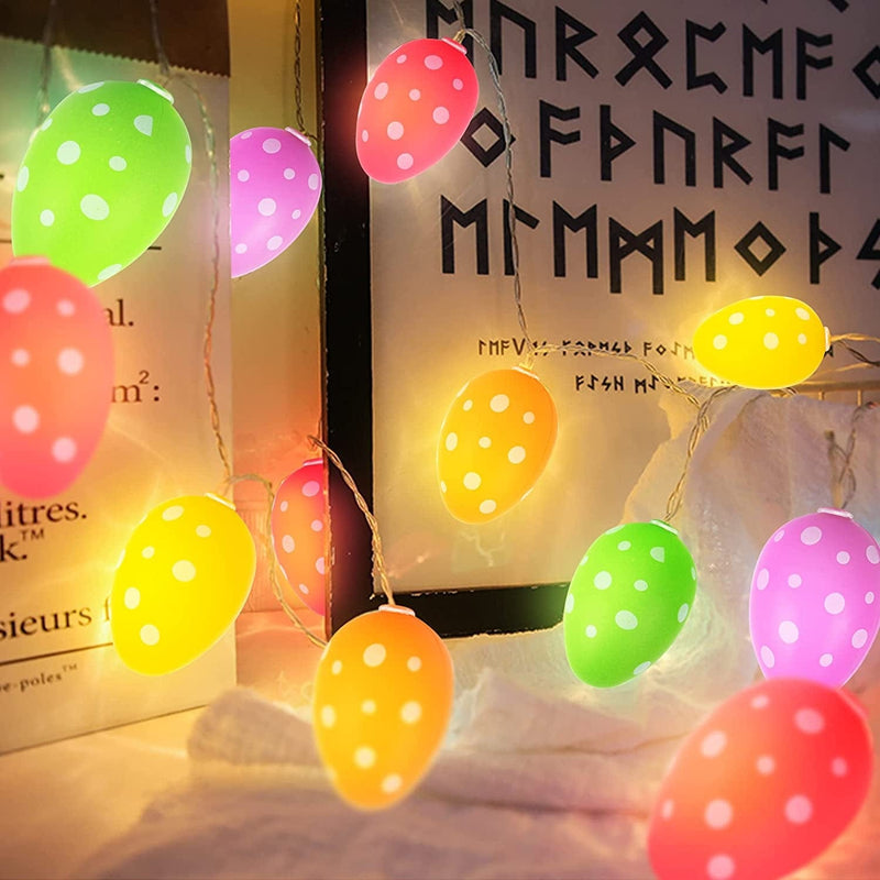 NJN 10FT 30LED Easter Eggs String Lights Battery Operated Fairy String Lights for Easter Decor Party Home Indoor Outdoor Garden Decorations (Color A) Home & Garden > Decor > Seasonal & Holiday Decorations NJN Color C  