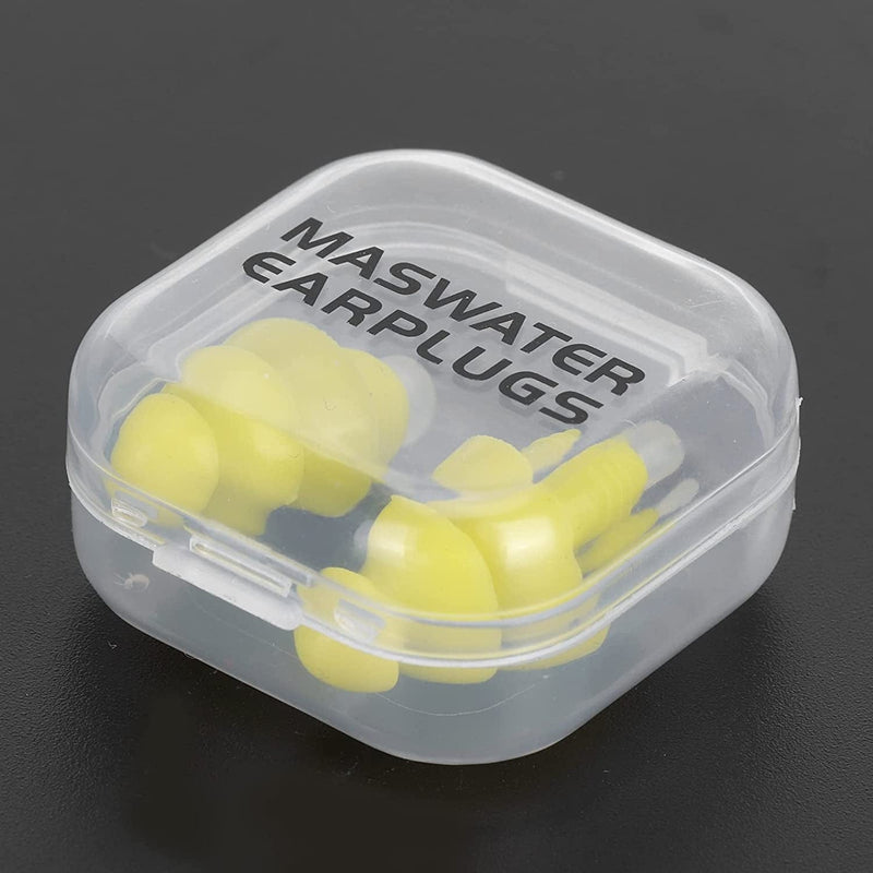 Noise Cancelling Earplugs, Swimming Ear Plugs Swimming Earplug Swim Ear Plugs Adults for Swimming Showering, Sleeping for Adults(Yellow+Pp Box) Sporting Goods > Outdoor Recreation > Boating & Water Sports > Swimming Evonecy   