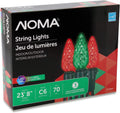Noma C6 LED Christmas Lights | 70 Purple, Blue & Green Bulbs | 23.8 Ft. String Light | UL Certified | Indoor & Outdoor Home & Garden > Lighting > Light Ropes & Strings Noma Red & Green 70 Lights 
