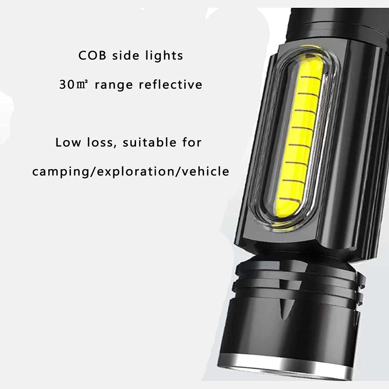 Nonelyba 2 Pack LED Torch,Mini Torches LED Super Bright Rechargeable Flashlight,Zoomable 5 Modes USB Emergency Lighting,For Camping, Hiking, Outdoor Hardware > Tools > Flashlights & Headlamps > Flashlights Nonelyba   