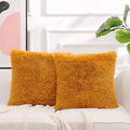 NordECO HOME Luxury Soft Fur Cushion Cover Pillowcase Decorative Dyed Throw Pillows Covers, No Pillow Insert, 16" x 16" Inch, White, 2 Pack Home & Garden > Decor > Chair & Sofa Cushions NordECO HOME K-caramel 20" x 20" 