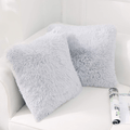 NordECO HOME Luxury Soft Fur Cushion Cover Pillowcase Decorative Dyed Throw Pillows Covers, No Pillow Insert, 16" x 16" Inch, White, 2 Pack Home & Garden > Decor > Chair & Sofa Cushions NordECO HOME C-light Grey 18" x 18" 