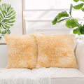 NordECO HOME Luxury Soft Fur Cushion Cover Pillowcase Decorative Dyed Throw Pillows Covers, No Pillow Insert, 16" x 16" Inch, White, 2 Pack Home & Garden > Decor > Chair & Sofa Cushions NordECO HOME U-brown Beigetie-dye 18" x 18" 